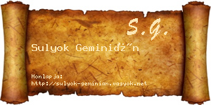 Sulyok Geminián névjegykártya